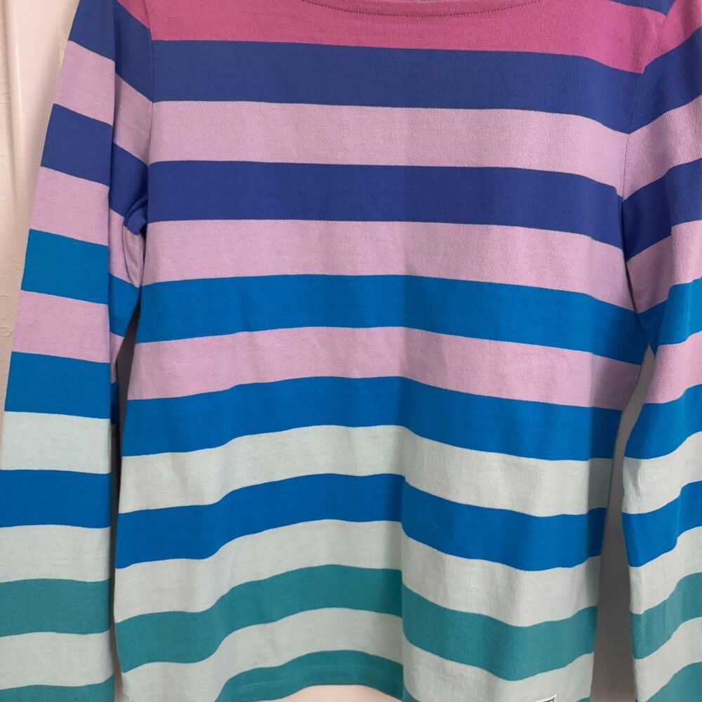 Womens Authentic Talbots Tee - Orchid Stripe 100% Cotton Size Small EUC - Picture 6 of 6
